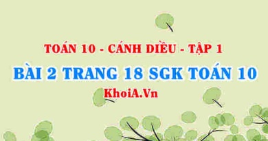 Bài 2 trang 18 SGK Toán 10 tập 1 Cánh Diều